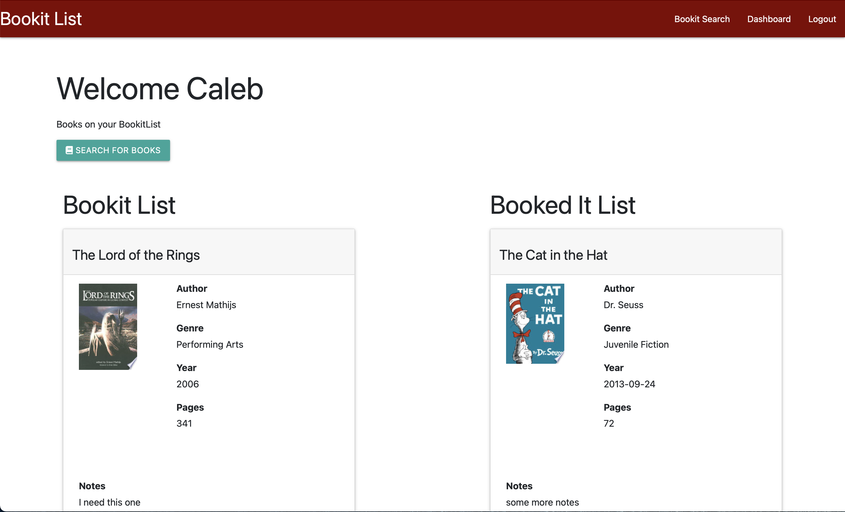 BookItList Screenshot